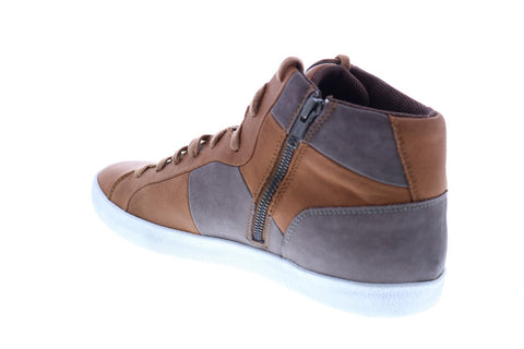 Geox U Smart A Mens Brown Leather Lace Up Euro Sneakers Shoes