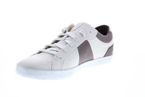 Geox U Smart B Mens White Leather Lace Up Euro Sneakers Shoes