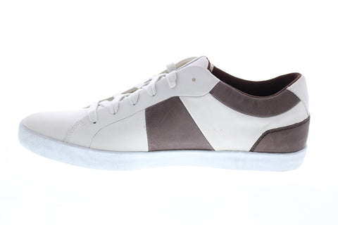 Geox U Smart B Mens White Leather Lace Up Euro Sneakers Shoes