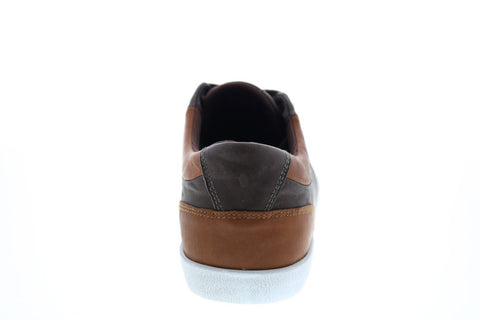 Geox U Smart B Mens Brown Leather Lace Up Euro Sneakers Shoes