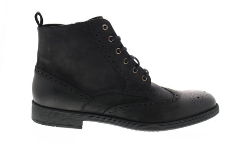 Geox U Jaylon G U84Y7G00045C9999 Mens Black Leather Lace Up Dress Boots