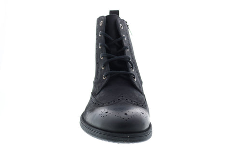 Geox U Jaylon G U84Y7G00045C9999 Mens Black Leather Lace Up Dress Boots