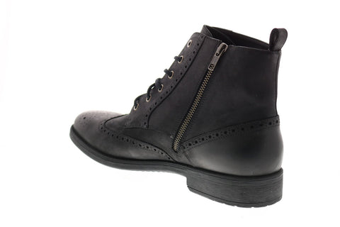 Geox U Jaylon G U84Y7G00045C9999 Mens Black Leather Lace Up Dress Boots