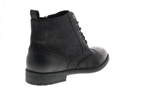 Geox U Jaylon G U84Y7G00045C9999 Mens Black Leather Lace Up Dress Boots