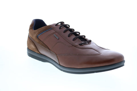 Geox U Adrien U947VB043MEC6G6N Mens Brown Leather Euro Sneakers Shoes