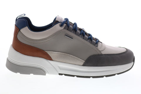 Geox U Rockson B Abx U947WA046K4CL65Y Mens Brown Leather Euro Sneakers Shoes