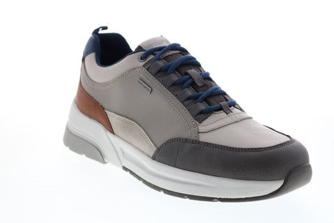 Geox U Rockson B Abx U947WA046K4CL65Y Mens Brown Leather Euro Sneakers Shoes