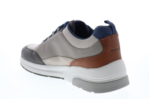 Geox U Rockson B Abx U947WA046K4CL65Y Mens Brown Leather Euro Sneakers Shoes