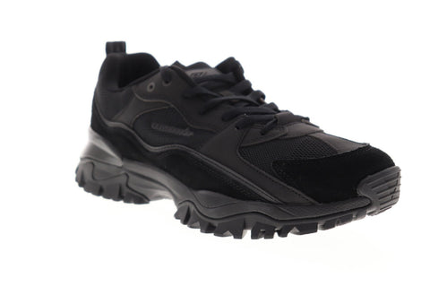 Umbro Bumpy Mens Black Leather & Suede Low Top Lace Up Sneakers Shoes