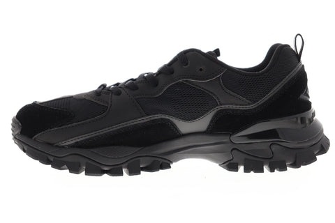 Umbro Bumpy Mens Black Leather & Suede Low Top Lace Up Sneakers Shoes