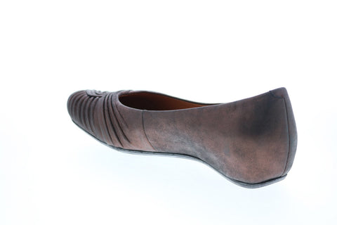 Earthies Vanya Distressed Leather VANYA-COP Womens Black Ballet Flats Shoes