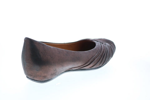 Earthies Vanya Distressed Leather VANYA-COP Womens Black Ballet Flats Shoes