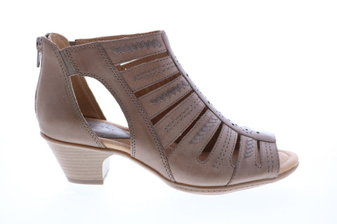 Earth Inc. Vela Soft Leather Womens Brown Wide Zipper Ankle & Booties Boots