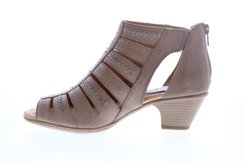 Earth Inc. Vela Soft Leather Womens Brown Wide Zipper Ankle & Booties Boots