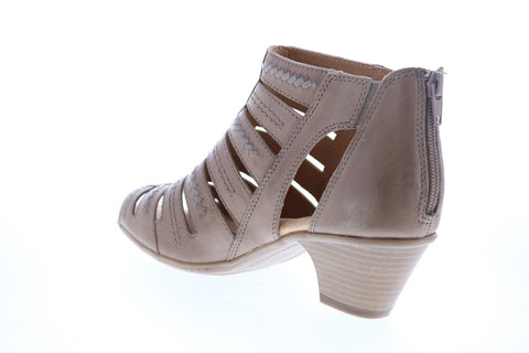 Earth Inc. Vela Soft Leather Womens Brown Wide Zipper Ankle & Booties Boots