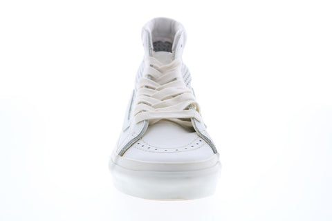 Vans Sk8 Hi Slim VN0A38GQMSH Mens White Leather Skate Inspired Sneakers Shoes