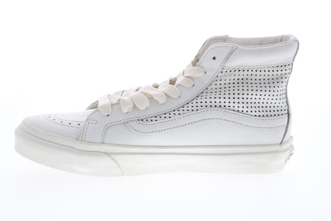 Vans Sk8 Hi Slim VN0A38GQMSH Mens White Leather Skate Inspired Sneakers Shoes