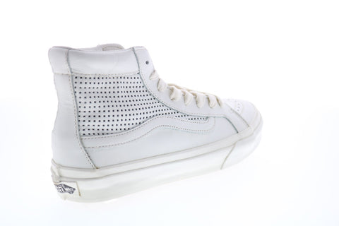 Vans Sk8 Hi Slim VN0A38GQMSH Mens White Leather Skate Inspired Sneakers Shoes