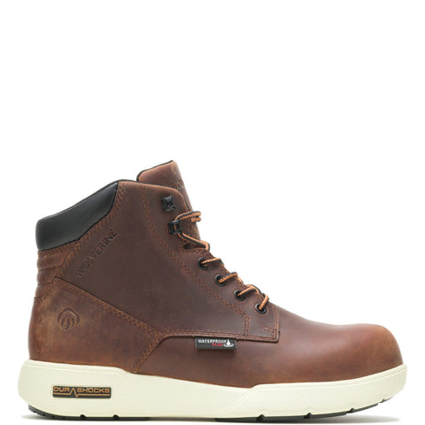 Wolverine Kickstart 6" Waterproof W210110 Mens Brown Leather Work Boots