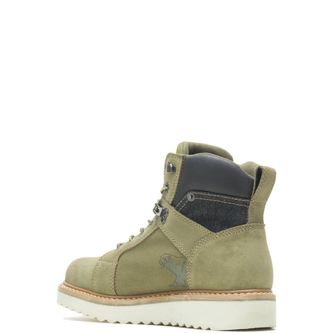 Wolverine Lucky Brand Worker 6" W080079 Mens Green Wide Leather Work Boots