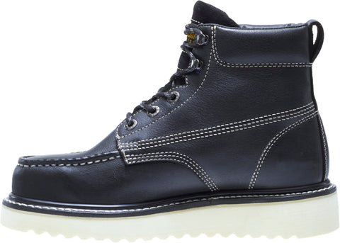Wolverine Wedge Steel Toe 6" W08152 Mens Black Leather Lace Up Work Boots