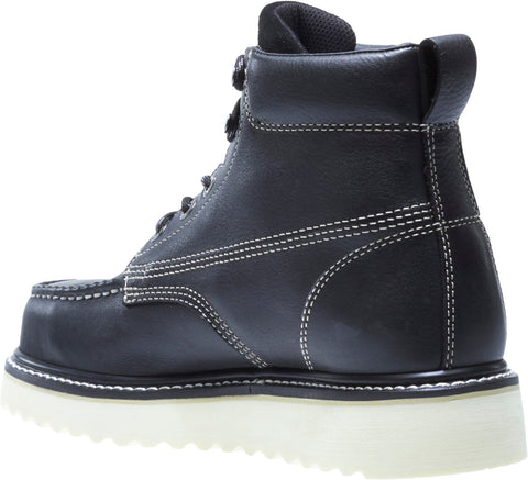 Wolverine Wedge Steel Toe 6" W08152 Mens Black Leather Lace Up Work Boots