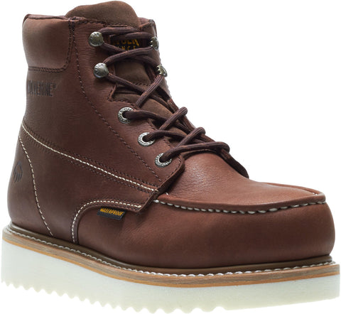 Wolverine Loader Waterproof 6" Wedge W10841 Mens Brown Wide Work Boots