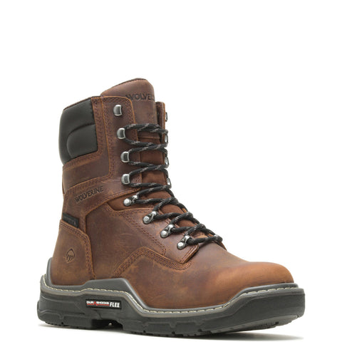 Wolverine Raider Durashocks WP 8" Mens Brown Wide Work Boots