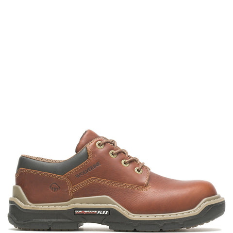 Wolverine Raider DuraShocks CM Oxford Mens Brown Athletic Work Shoes