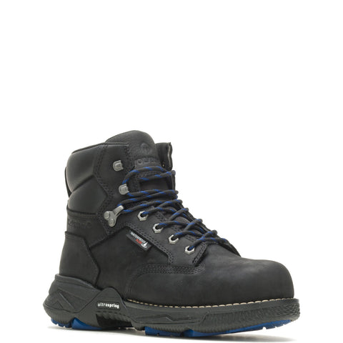 Wolverine Hellcat Fuse Durashocks Ultraspring CM 6" Mens Black Wide Boots