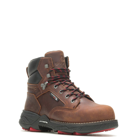 Wolverine Hellcat Fuse Ultraspring WP 6" Mens Brown Work Boots