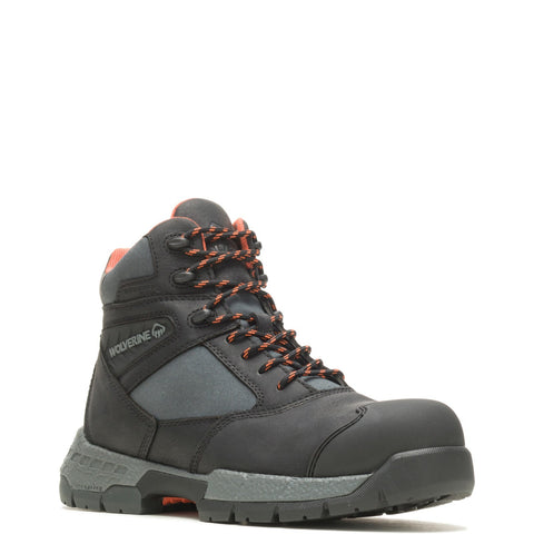 Wolverine Rush Ultraspring CarbonMax 6" W231037 Mens Black Leather Work Boots