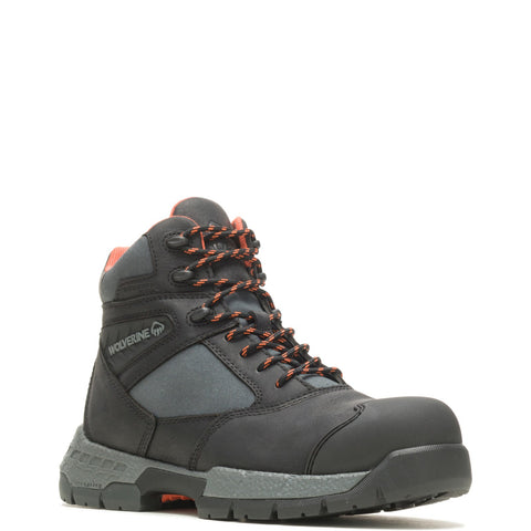 Wolverine Rush Ultraspring Carbonmax 6" W231037 Mens Black Wide Work Boots