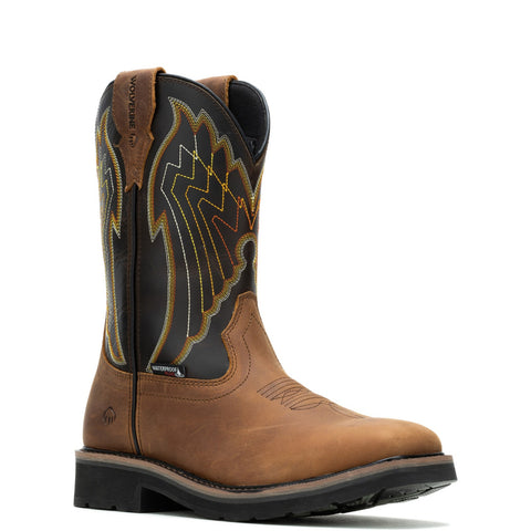 Wolverine Rancher Eagle Waterproof Steel Toe Mens Brown Wide Work Boots