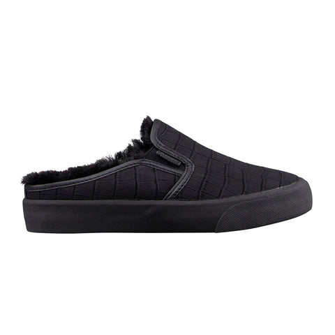 Lugz Clipper Mule LX Fleece Womens Black Canvas Lifestyle Sneakers Shoes