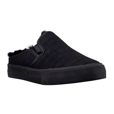 Lugz Clipper Mule LX Fleece Womens Black Canvas Lifestyle Sneakers Shoes
