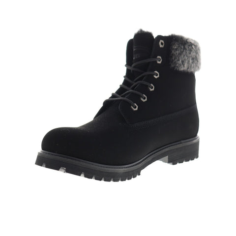 Lugz Convoy Fur WCNYFD-001 Mens Black Nubuck Low Top Lace Up Boots Shoes