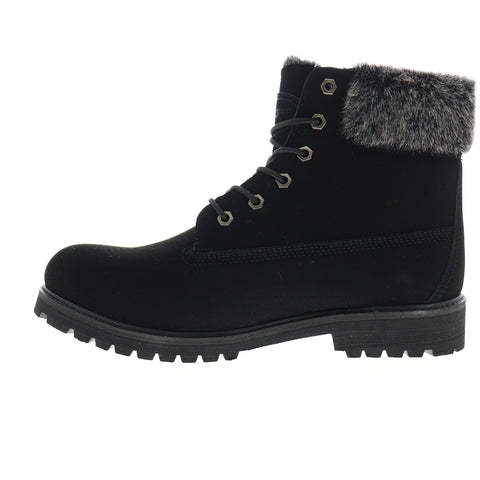 Lugz Convoy Fur WCNYFD-001 Mens Black Nubuck Low Top Lace Up Boots Shoes