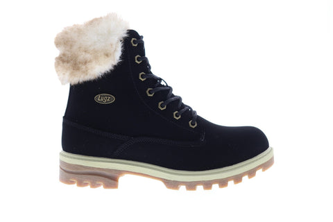 Lugz Empire Hi Fur WEMPHFD-0031 Mens Black Nubuck Low Top Lace Up Boots Shoes