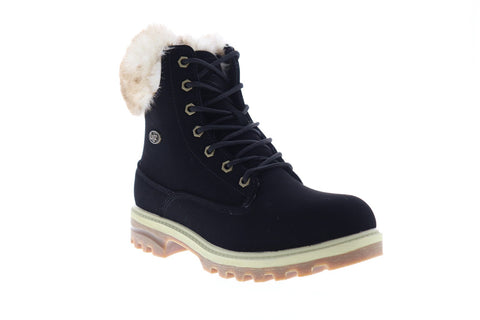 Lugz Empire Hi Fur WEMPHFD-0031 Mens Black Nubuck Low Top Lace Up Boots Shoes