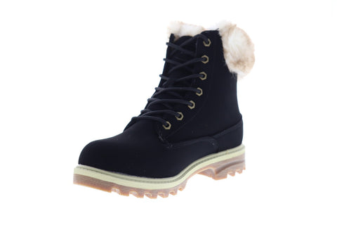 Lugz Empire Hi Fur WEMPHFD-0031 Mens Black Nubuck Low Top Lace Up Boots Shoes
