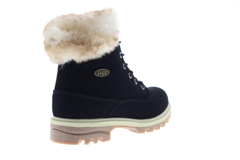 Lugz Empire Hi Fur WEMPHFD-0031 Mens Black Nubuck Low Top Lace Up Boots Shoes