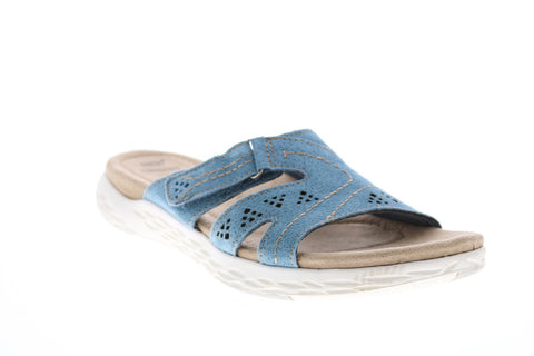 Earth Origins Westfield Waverly Womens Blue Suede Strap Sandals Shoes