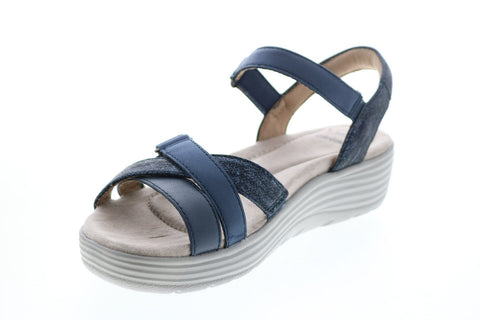 Earth Origins Willow Gillian Womens Blue Synthetic Slingback Sandals Shoes