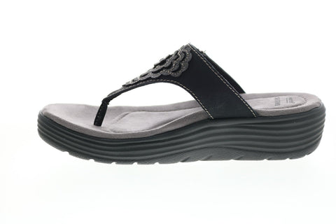 Earth Origins Willow Glenda Womens Black Synthetic Flip-Flops Sandals Shoes