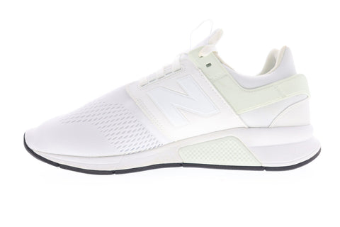 New Balance 247 XMS247EW Mens White Wide Canvas Low Top Sneakers Shoes