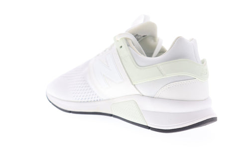 New Balance 247 XMS247EW Mens White Wide Canvas Low Top Sneakers Shoes