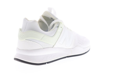 New Balance 247 XMS247EW Mens White Wide Canvas Low Top Sneakers Shoes