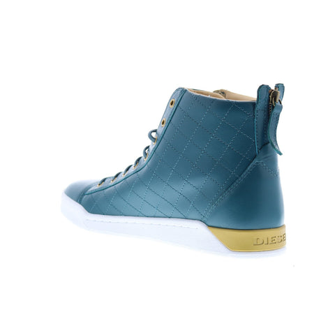 Diesel Tempus Diamond Mens Blue Leather Lace Up Lifestyle Sneakers Shoes