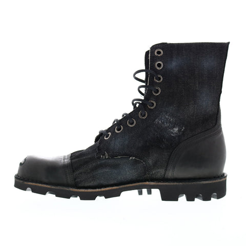Diesel Hardkor Steel Mens Black Canvas Lace Up Casual Dress Boots